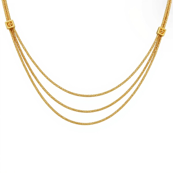 Cadena cordon oro, 3 hilos -Oro bajo -Sin Piedra-CD8011 sinpiedra