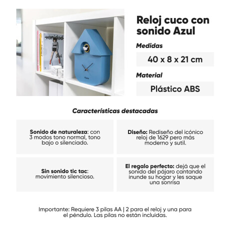 Reloj Cuco casita Azul con dial Sc