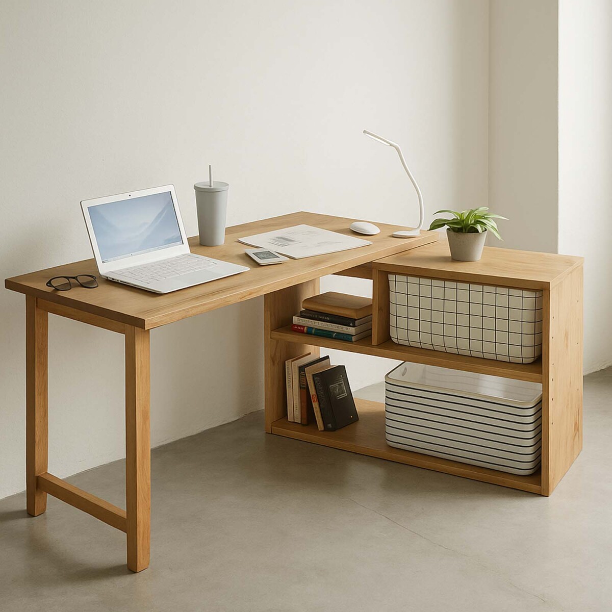 ESCRITORIO - MADERA NATURAL-BEIGE OXFORD 