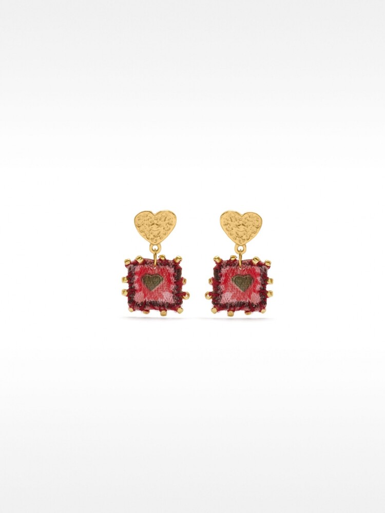 Pendientes Corazones - Plata De Ley 925 rosa