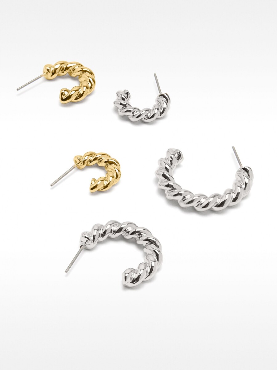 Set De Aros Trenzados bicolor