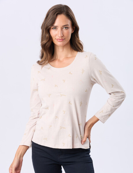REMERA ESTAMPADA Beige
