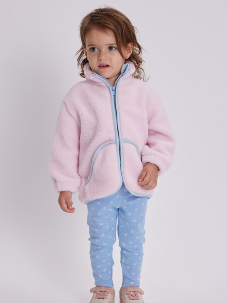 Calza rib estampada Celeste