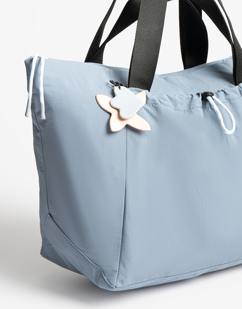 Shopper Shopper Urbana Con Tag Colgante - Azul Gastado