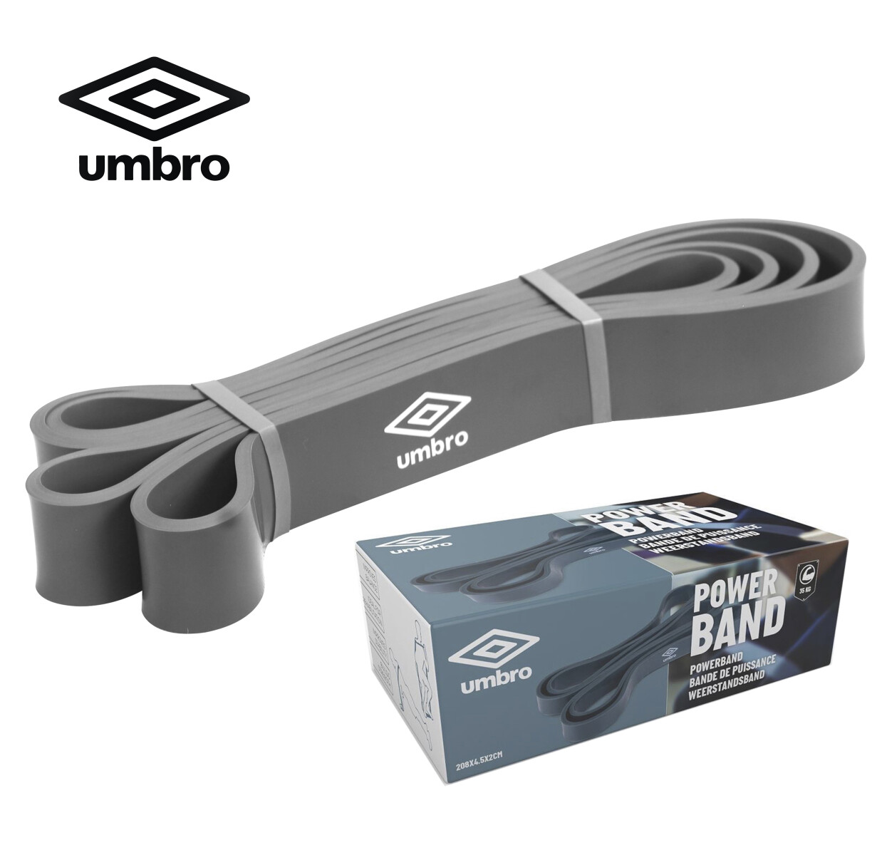 Banda Elastica Umbro Power Band Ancha - Gris 