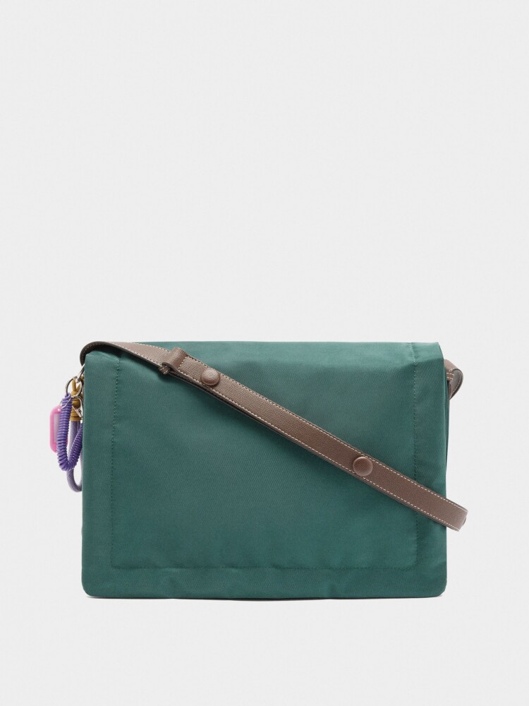 Bolso Bandolera De Nylon Xl verde