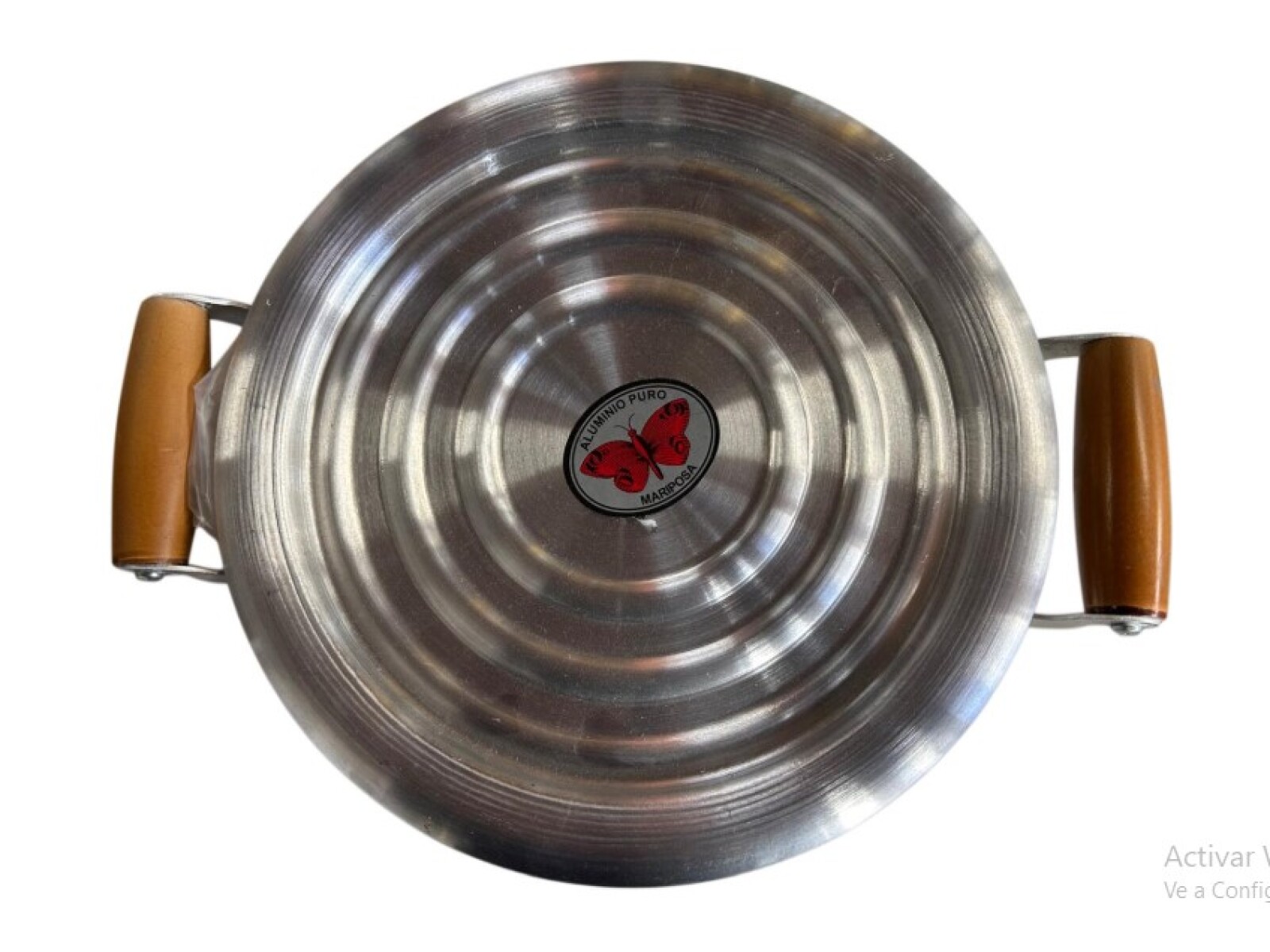 Brasero de Mesa Mariposa 24 cm Aluminio con Asas de Madera 