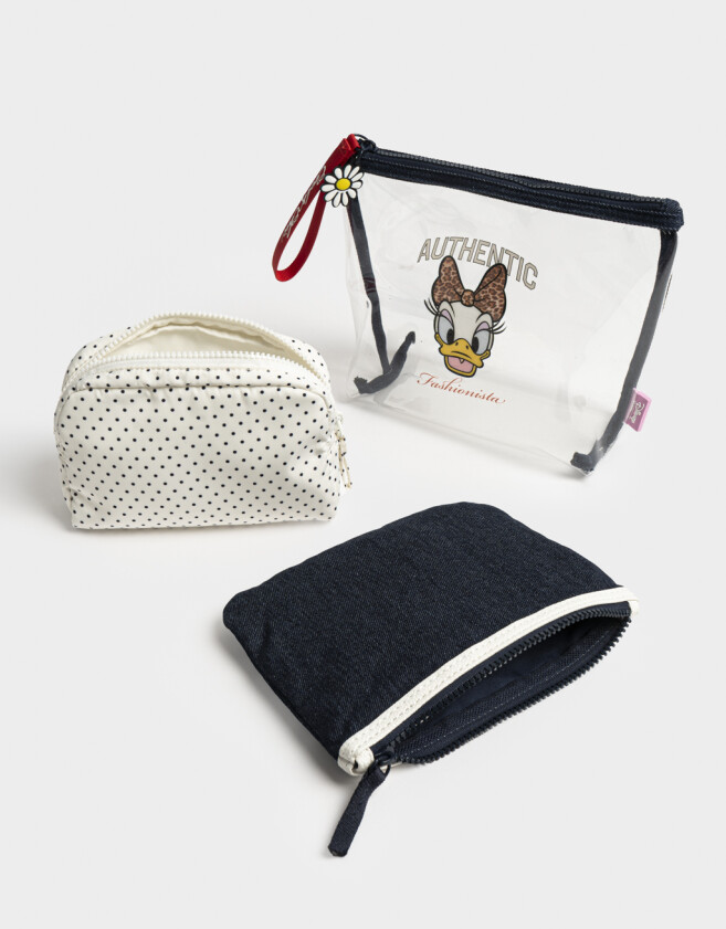 Porta Cosméticos Set De Porta Cosméticos Daisy Tricolor Negro - Combinacion Tricolor