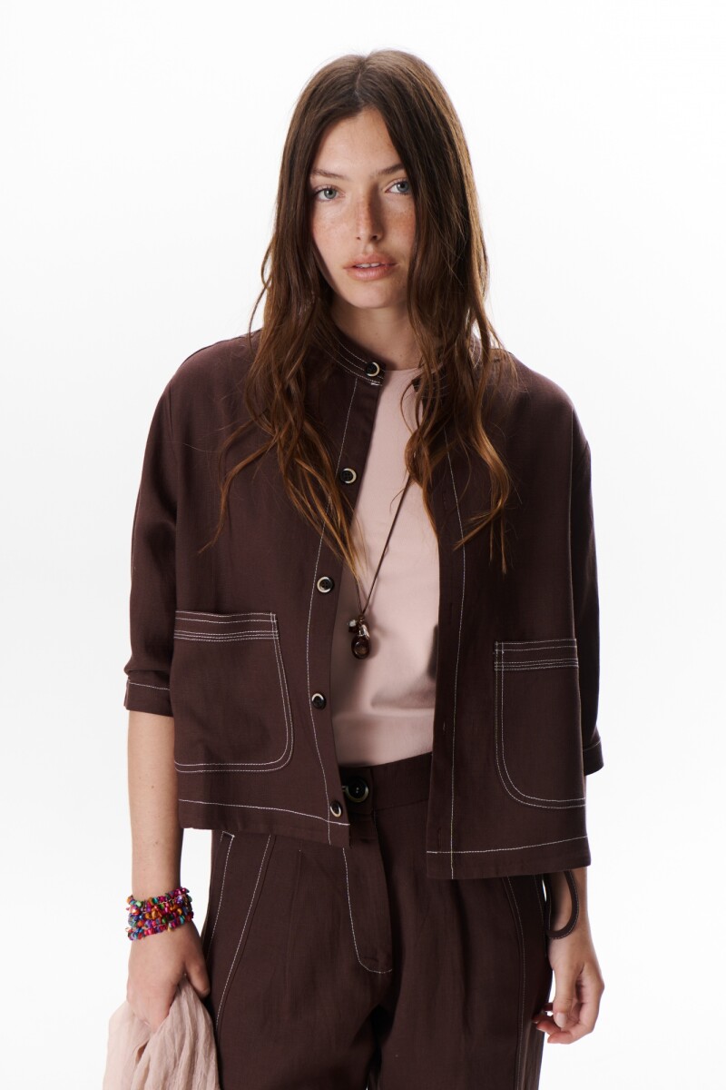 CHAQUETA LINO SOHO MARRON