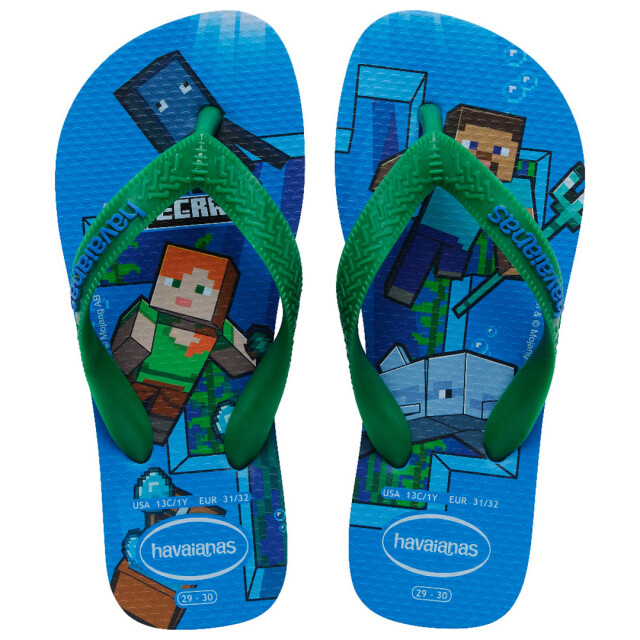 Sandalias de Niño Havaianas Minecraft Azul - Verde