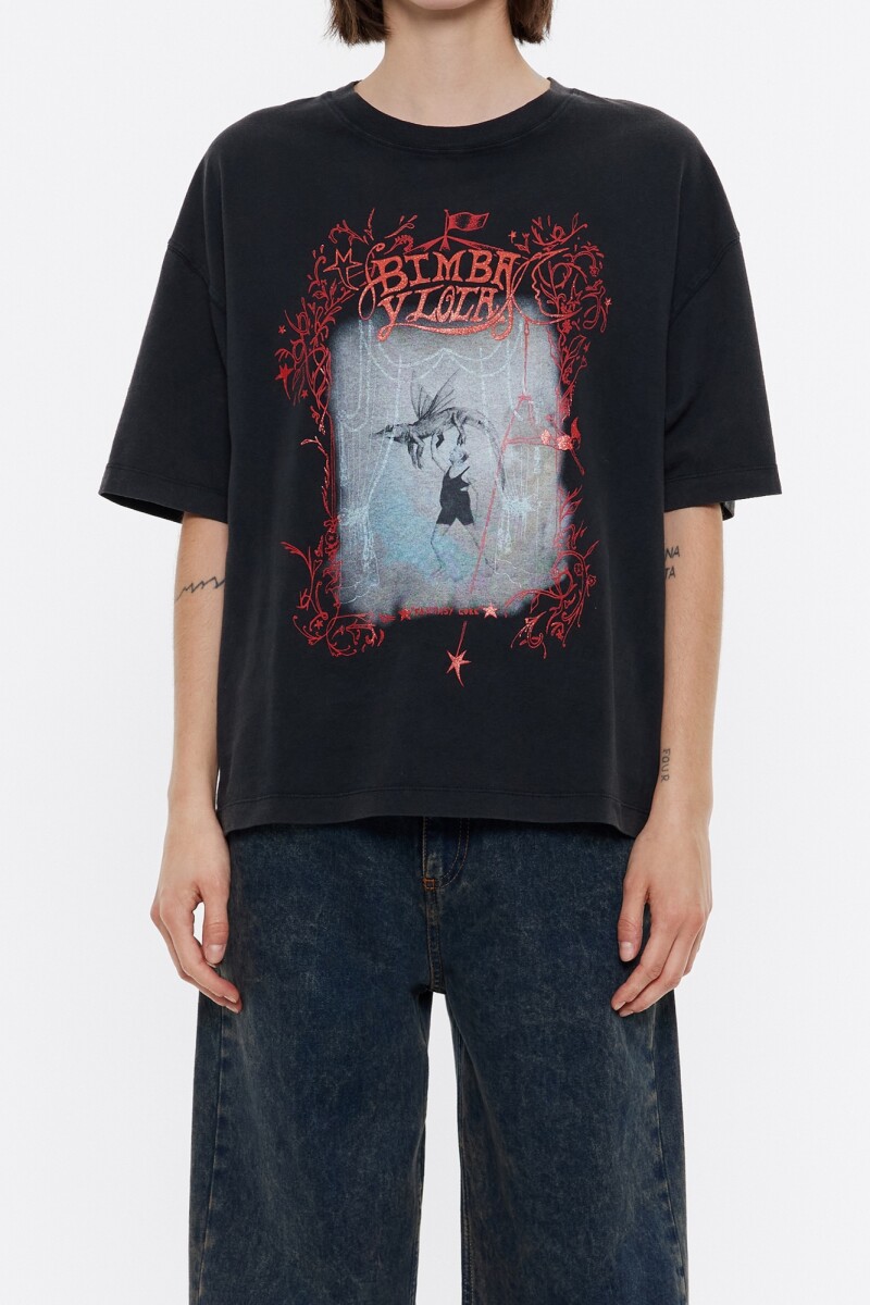 CAMISETA OVERSIZE LOGO Negro