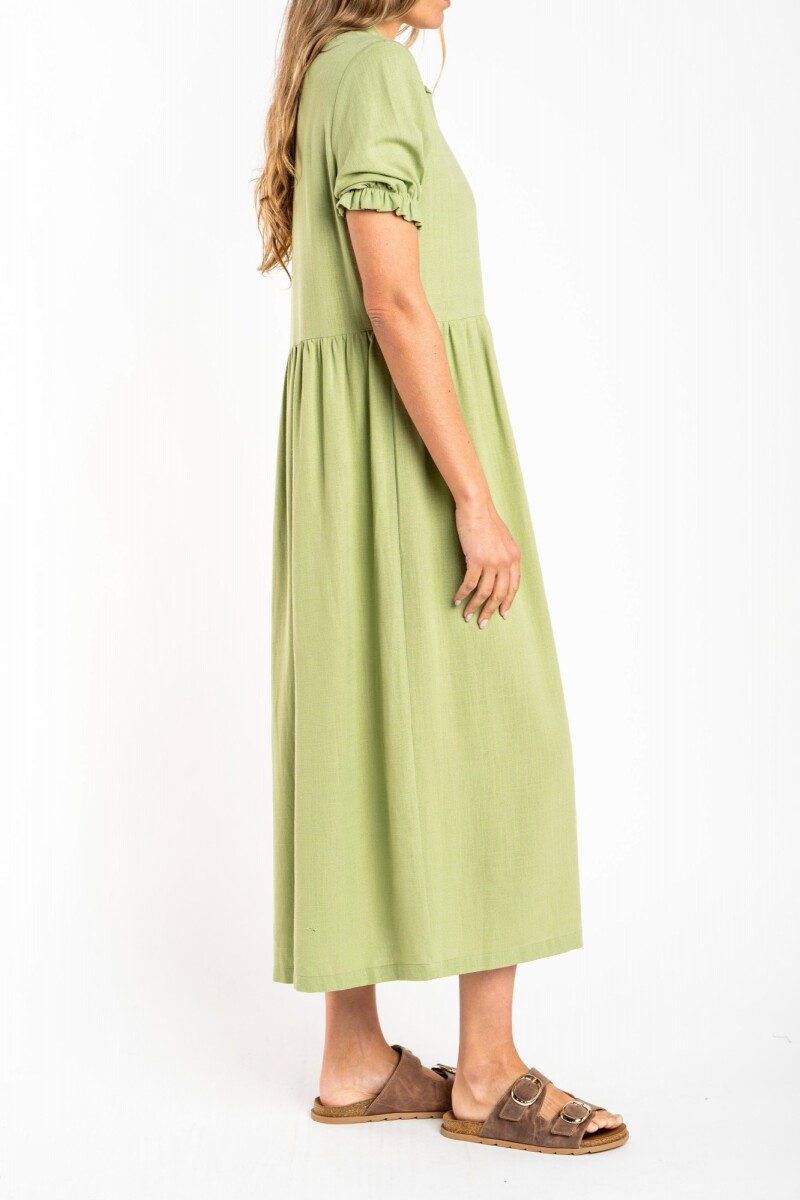 Vestido Lino Pistacho
