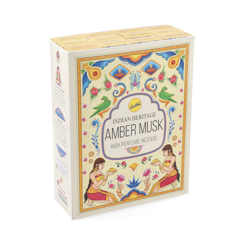 INCIENSO SREE VANI - HERITAGE CAJA X12 Ambar/musk