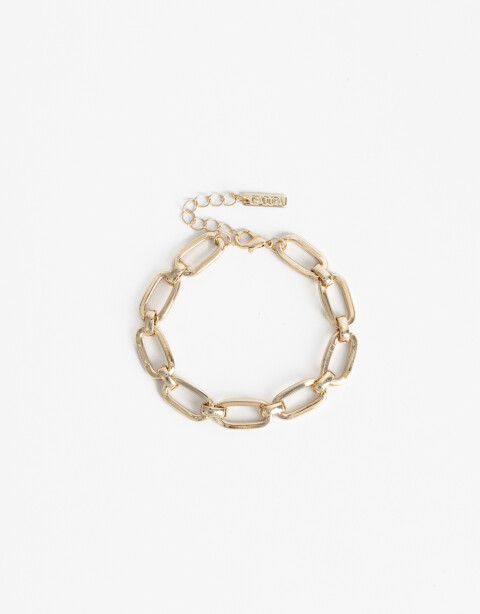 Pulseras Flexibles Metal Pulsera Flexible Eslabones Dorados - Dorado