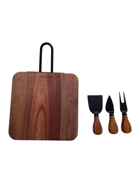 SET TABLA MADERA + 3 ACCESORIOS DE QUESO 20.3X20.3X1.5CM SET TABLA MADERA + 3 ACCESORIOS DE QUESO 20.3X20.3X1.5CM