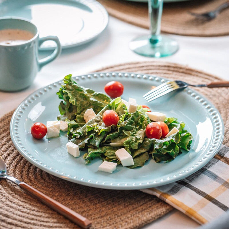 Plato Llano en Cerámica Santa Anita Verde Agua -6 Piezas Plato Llano en Cerámica Santa Anita Verde Agua -6 Piezas