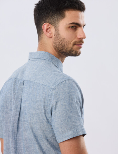 CAMISA LISA DE LINO Denim