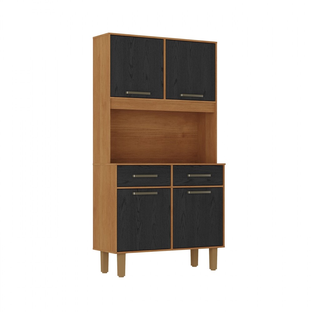 Kit mueble de cocina Pop Plus 4 puertas 2 cajones Negro / Marrón