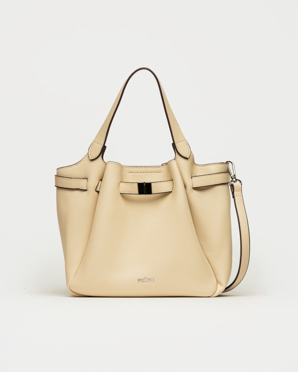 Cartera de mano Marble en efecto cuero graneado Natural