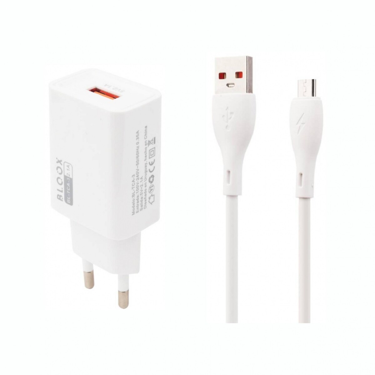 Cargador BLOOX M3 De Pared Con Cable Micro USB 