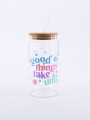 VASO VIDRIO CON SORBITO Y TAPA BAMBOO TRANSPARENTE