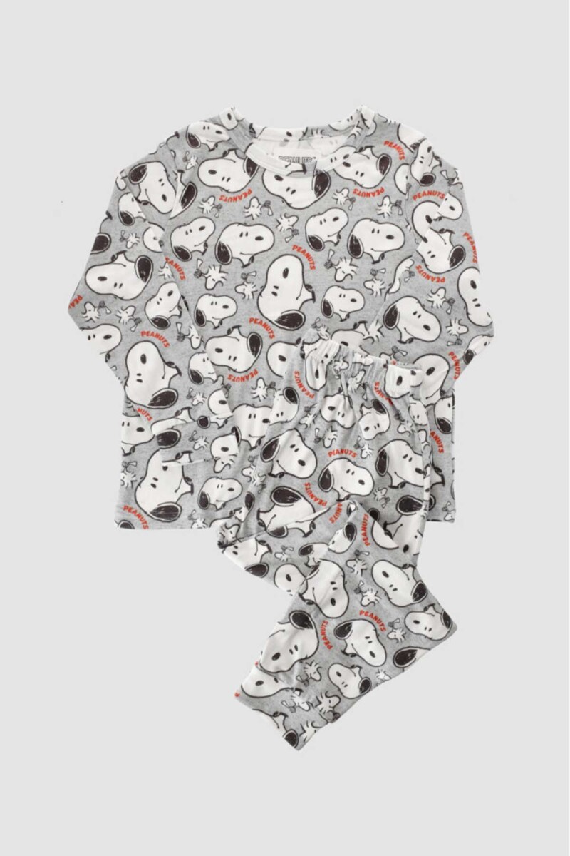 Pijama snoopy social club - Gris melange 