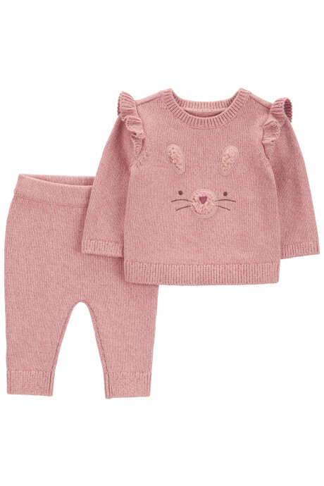Set dos piezas de algodón, pantalón y buzo, diseño conejita Set dos piezas de algodón, pantalón y buzo, diseño conejita