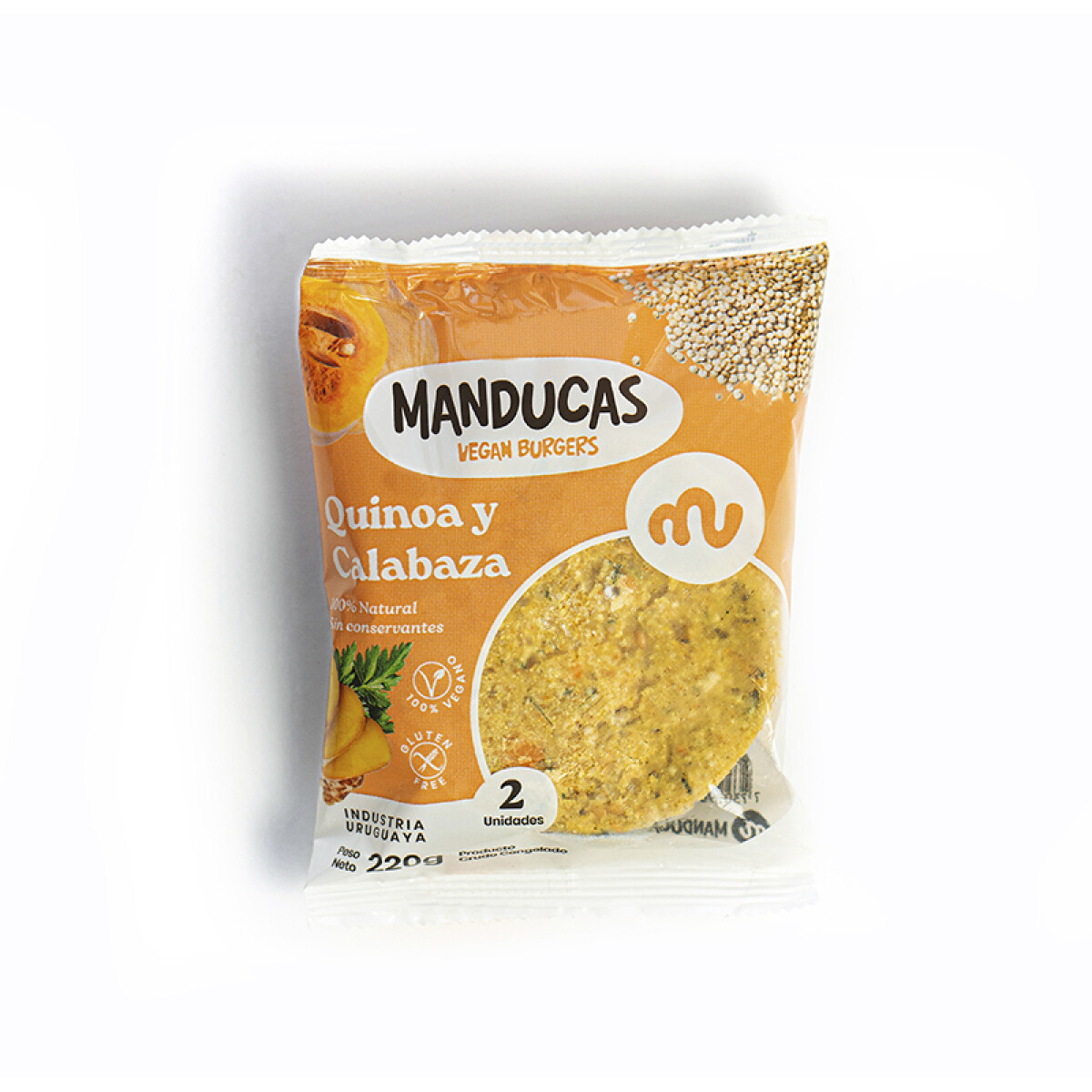 Hamburguesas quinoa y calabaza x2 unidades Manducas 