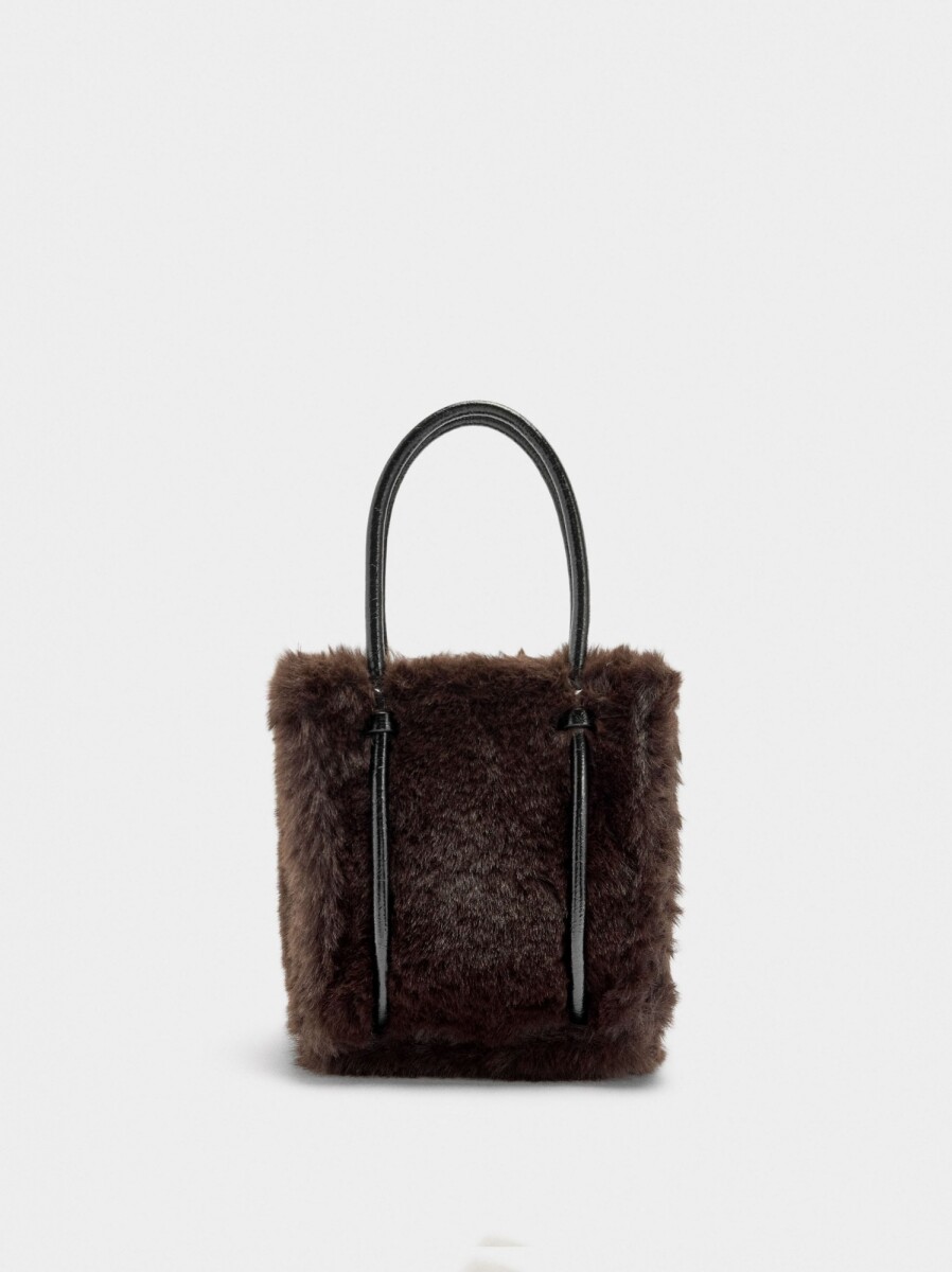 Bolso Tote Efecto Pelo - marron 