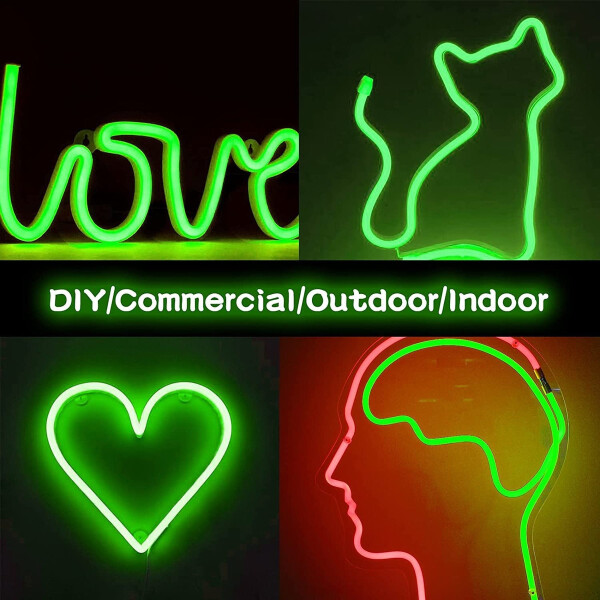 Cinta Neón Led Luces Manguera Tira Flexible 5m Decoración Variante Color Verde