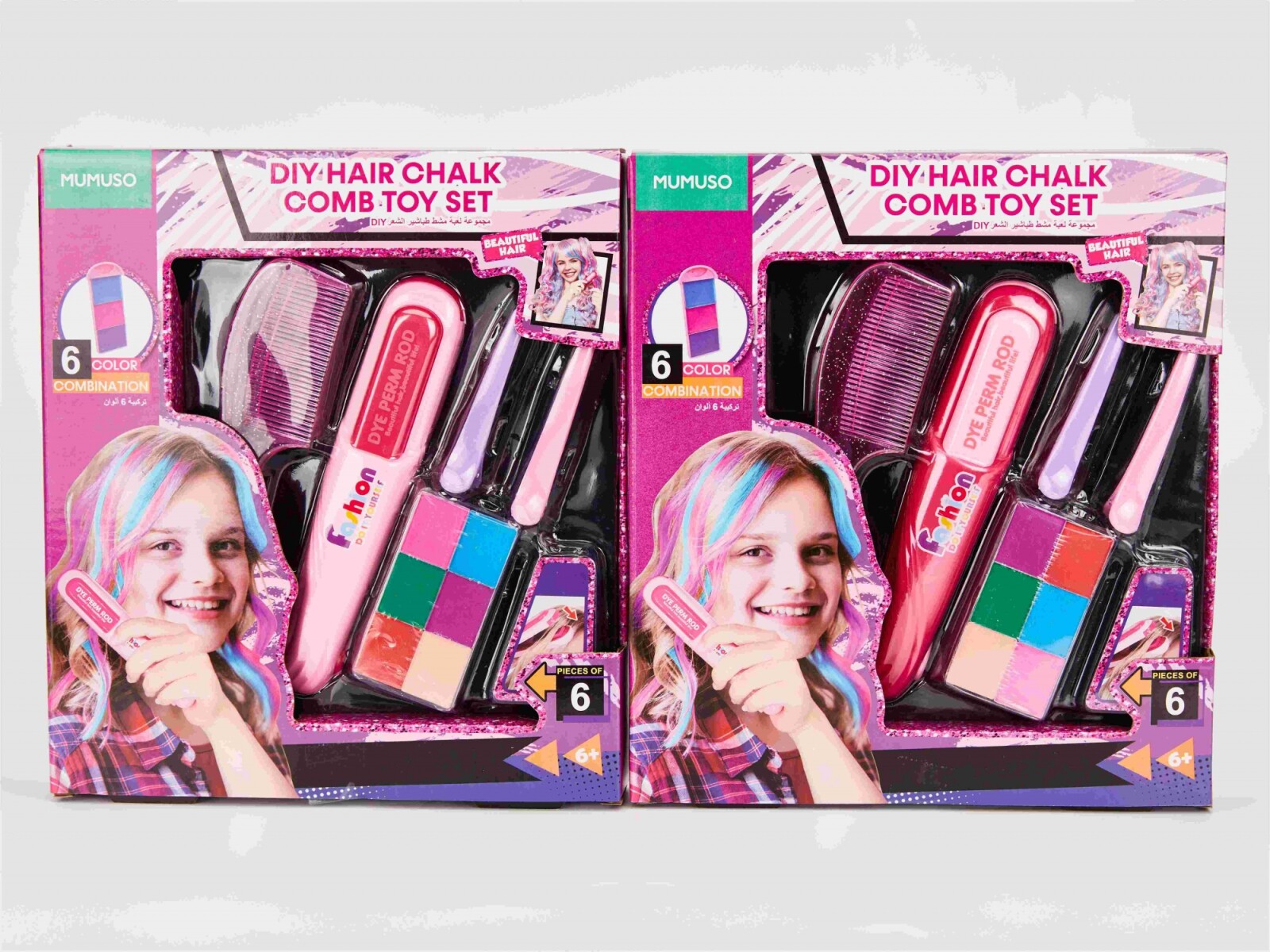 SET DE JUGUETE TIZA PARA EL CABELLO CON PEINE 