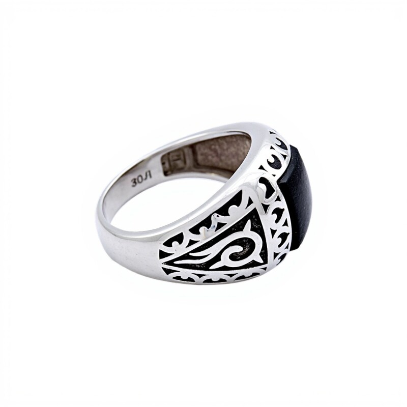 Anillo Labrado-Plata 925-Piedra Onix-AN3340 conpiedra