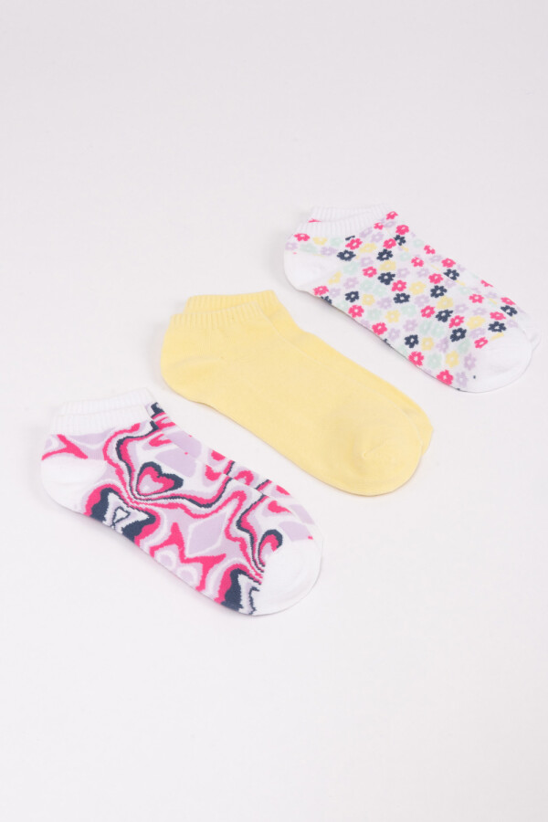 Medias soquete pack x 3 Fucsia