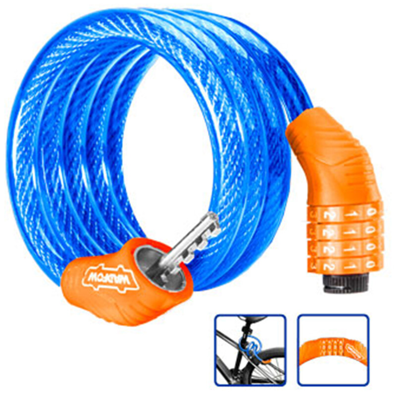 CANDADO DE BICICLETA 4 DIGITOS 10X1200MM WADFOW WBK2110 CANDADO DE BICICLETA 4 DIGITOS 10X1200MM WADFOW WBK2110