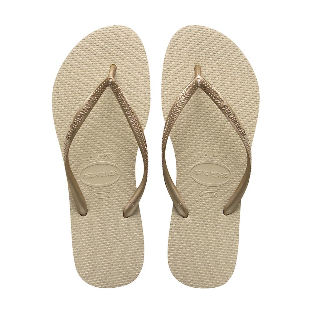 Sandalias Havaianas Slim Mujer Gris Arena/Dorado Claro
