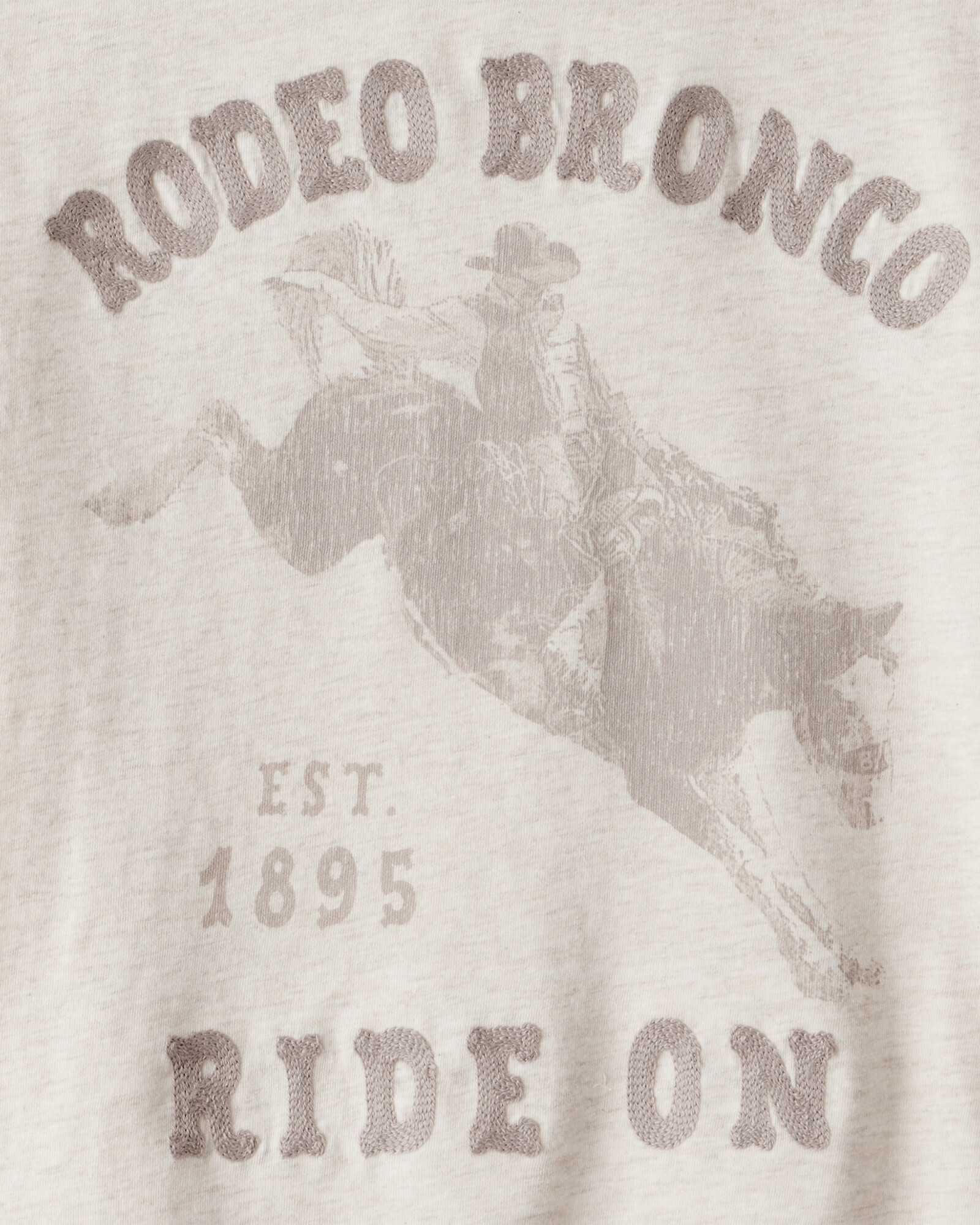 Remera de algodón, estampa rodeo Sin color