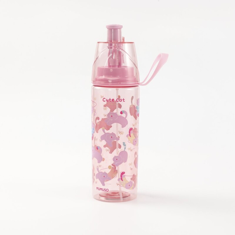 BOTELLA DE AGUA DE PLÁSTICO PARA NIÑOS CAT MIMI CON NIEBLA (500 ML – ROSA) BOTELLA DE AGUA DE PLÁSTICO PARA NIÑOS CAT MIMI CON NIEBLA (500 ML – ROSA)