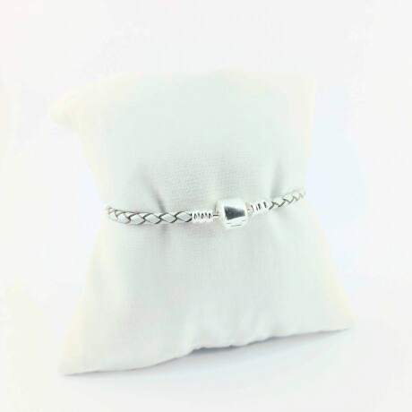 Pulsera de cuero y plata 925. GRIS PLATA. Pulsera de cuero y plata 925. GRIS PLATA.