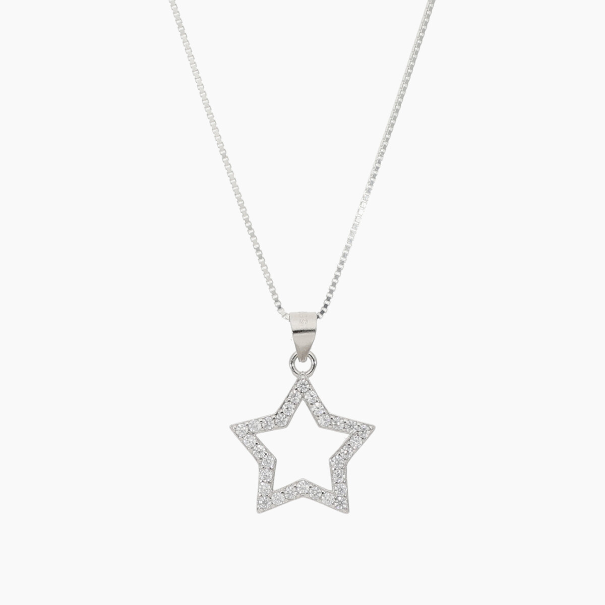 Cadena Con Dije De Estrella En Plata 925 Y Circonias 