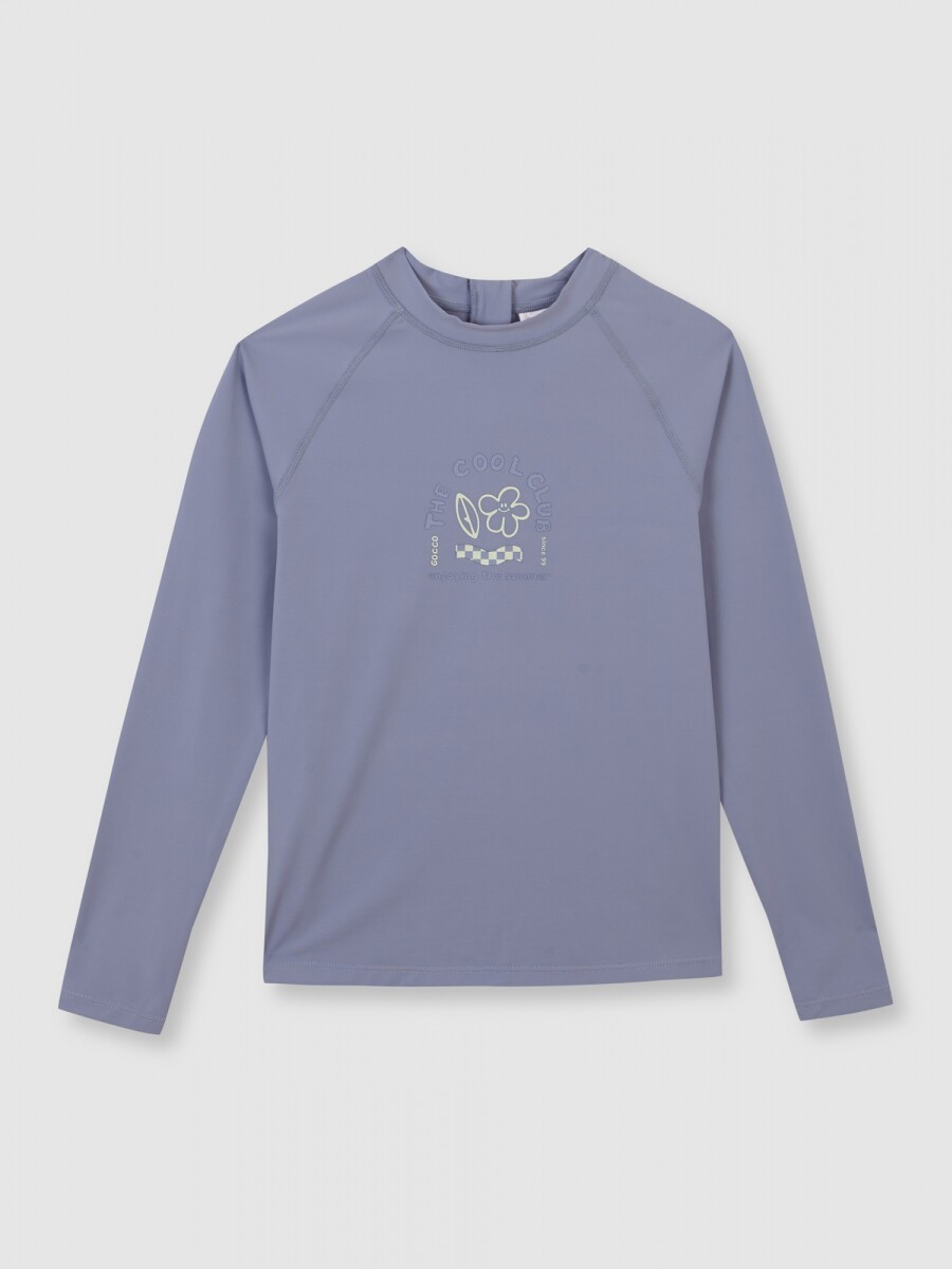 Camiseta Proteccion Retro Flower Azul