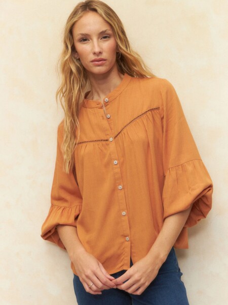 CAMISA ALLIE GRAPES CAMEL