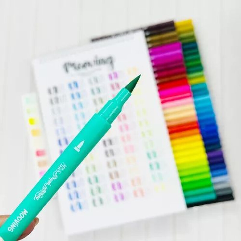 Marcadores mooving doble punta pincel 60 colores Marcadores Mooving Doble Punta Pincel 60 Colores