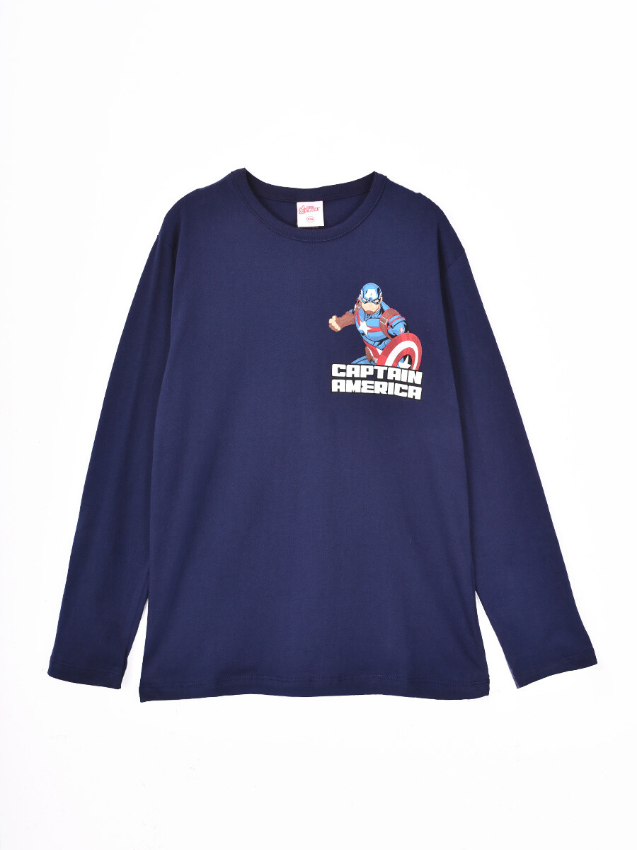 REMERA CAPITÁN AMÉRICA - AZUL OSCURO 