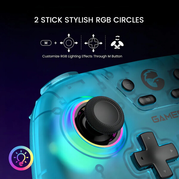 Control Gamesir T4 Nova Hd Rumble Blanco Bluetooth JOYSTICK GAMESIR T4 NOVA HD RUMBLE VERDE