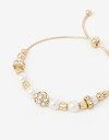 Pulseras Flexibles Pulsera Flexible Con Perlas - Dorado