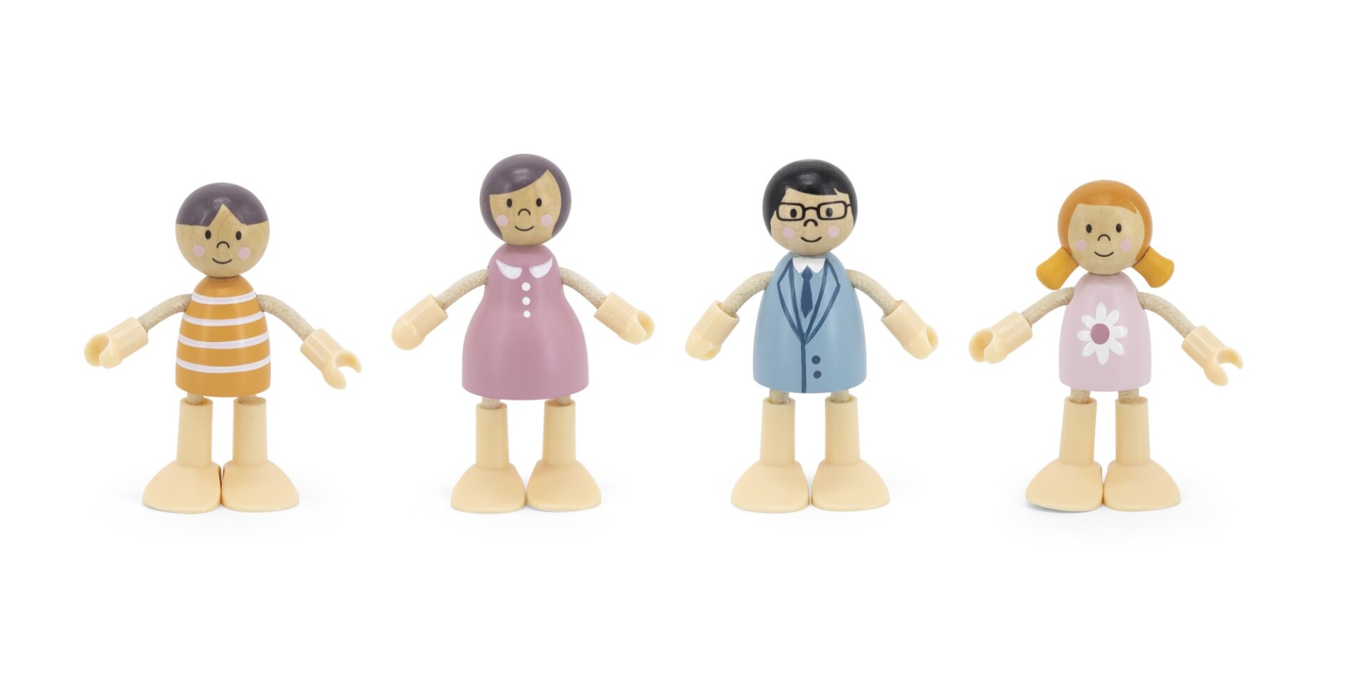 Familia Muñecos Flexibles de Madera Polar B 