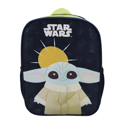 Mochila Infantil Baby Yoda Tafeta Chica 30 x 23 cm AZUL MARINO