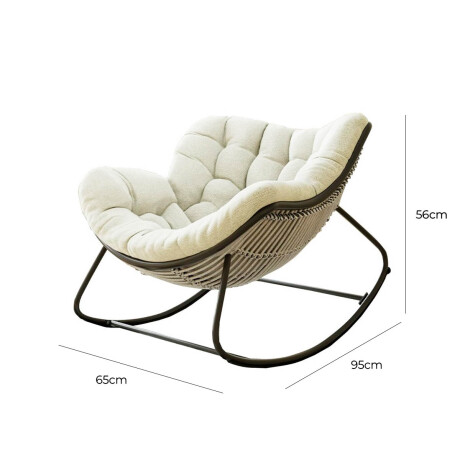 Silla Sillón Nido Mecedor Acolchado Grande Relax Blanco