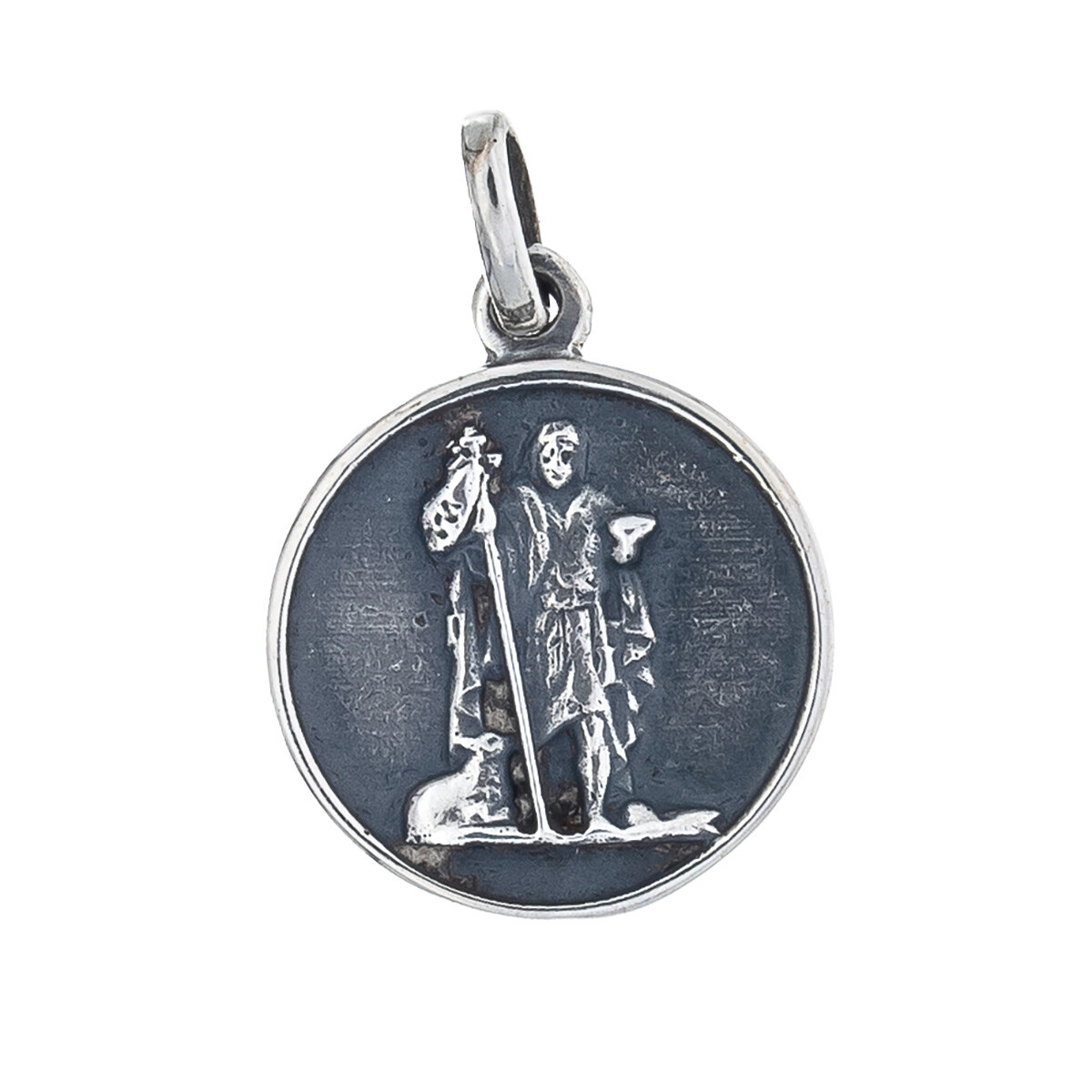 Medalla religiosa de plata 925, SAN JUAN BAUTISTA. 