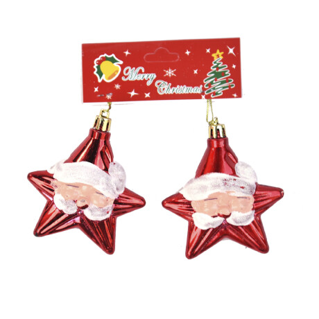 Adorno Navideño Con Forma De Estrella Color Rojo X2 Adorno Navideño Con Forma De Estrella Color Rojo X2